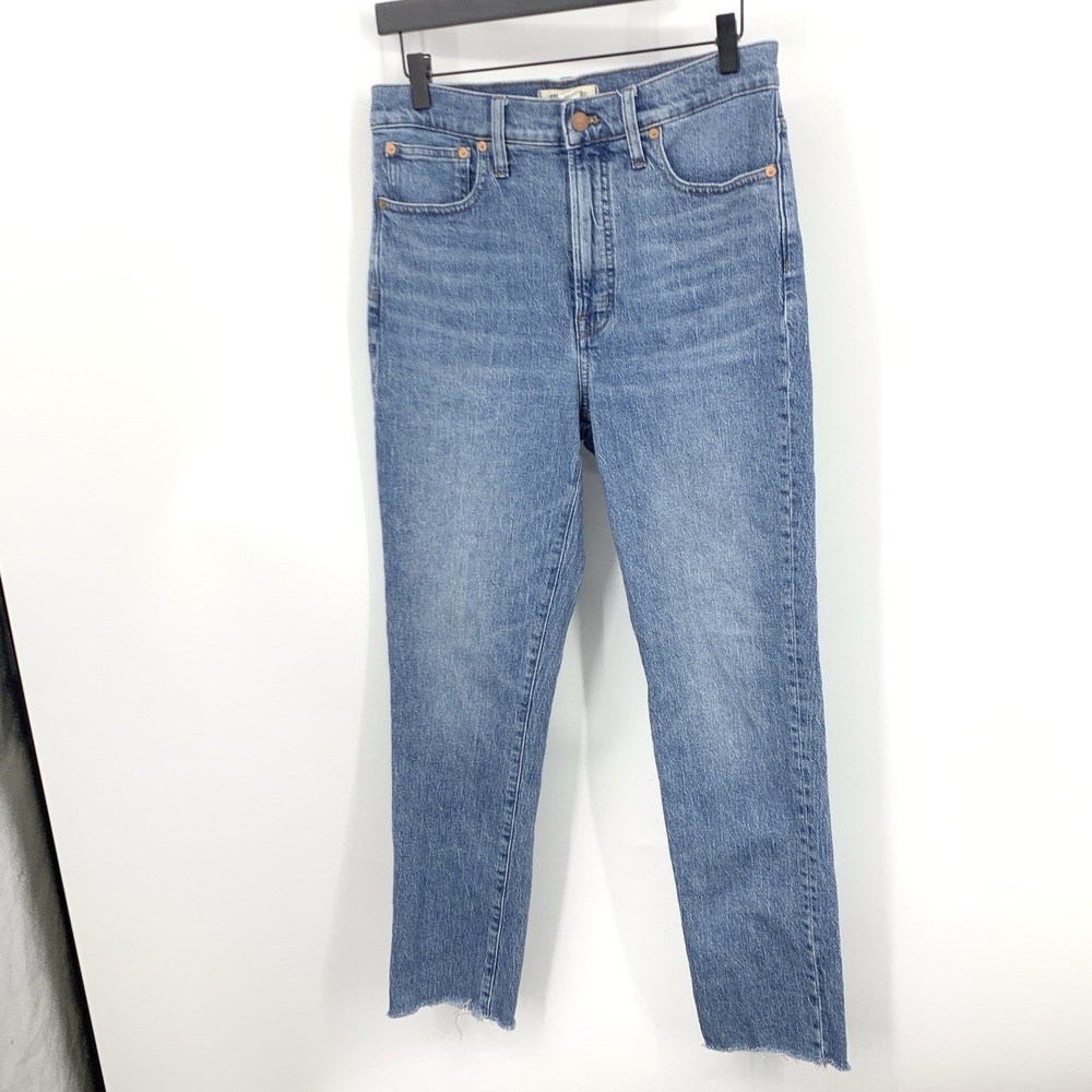 Madewell Women Size 28 Jeans Light Wash Pants Perfect Vintage Raw Hem Stretch